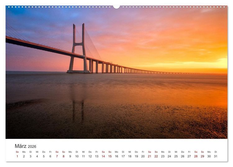 Produktbild: Br&uuml;cken - Die sch&ouml;nsten Br&uuml;cken der Welt. (Wandkalender 2026 DIN A2 quer), CALVENDO Monatskalender