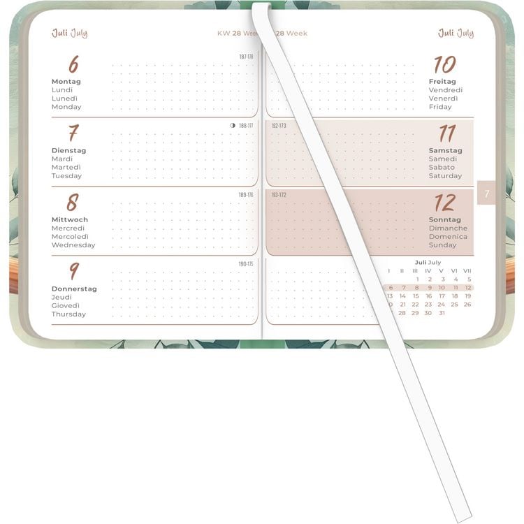 Produktbild: Lady Journal Mini Koala 2026 - Taschen-Kalender 8x11,5 cm - Muster - Weekly - 144 Seiten - Notiz-Buch - Alpha Edition