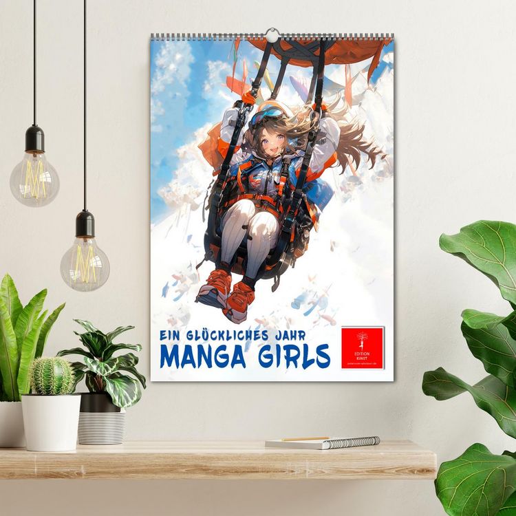 Produktbild: Manga Girls - ein gl&uuml;ckliches Jahr (Wandkalender 2026 DIN A2 hoch), CALVENDO Monatskalender