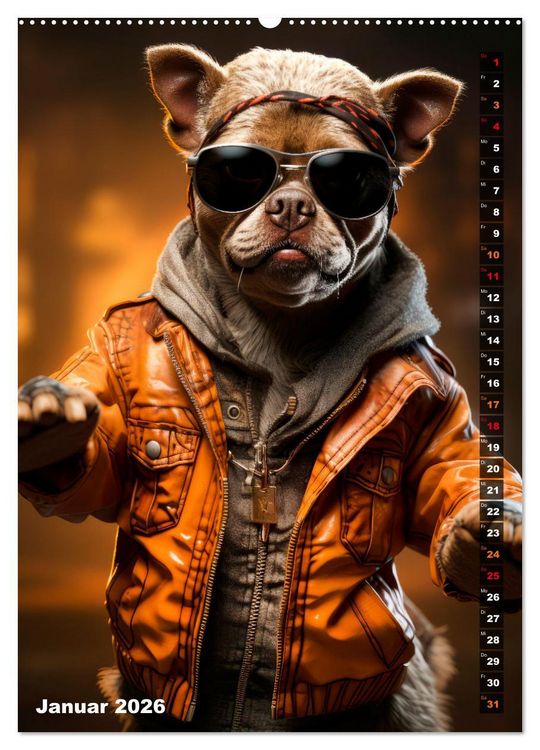Produktbild: Stylische Hunde (Wandkalender 2026 DIN A2 hoch), CALVENDO Monatskalender