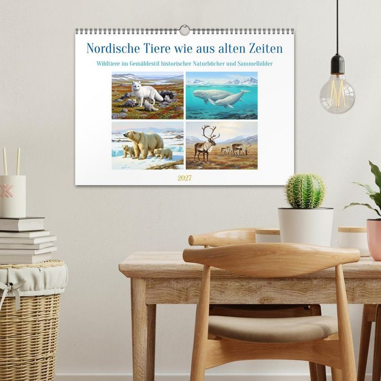 Produktbild: Nordische Tiere wie aus alten Zeiten (Wandkalender 2027 DIN A3 quer), CALVENDO Monatskalender