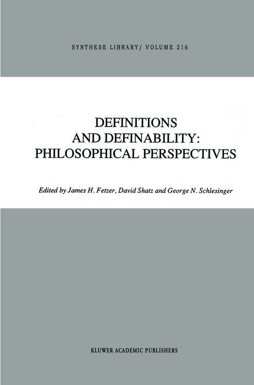 Produktbild: Definitions and Definability: Philosophical Perspectives