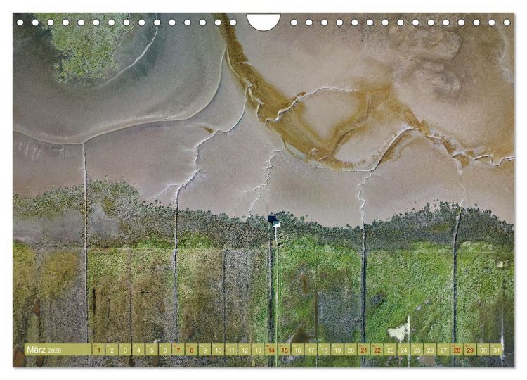Produktbild: neunziggrad I photoart: das wattenmeer von oben (Wandkalender 2026 DIN A4 quer), CALVENDO Monatskalender