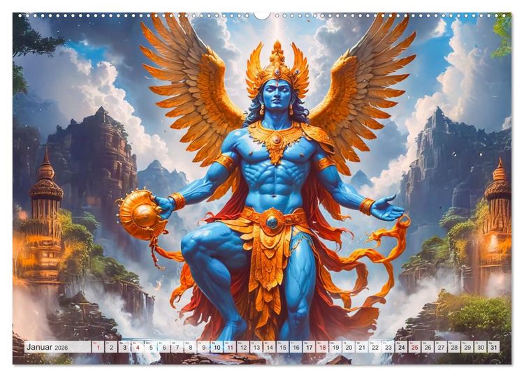 Produktbild: Hinduistische Mythologie - G&ouml;tter, Helden und Monster (Wandkalender 2026 DIN A2 quer), CALVENDO Monatskalender