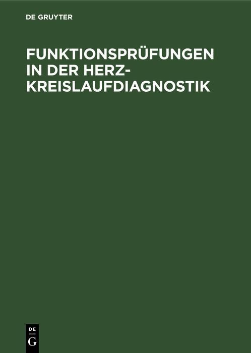 Produktbild: Funktionspr&uuml;fungen in der Herz-Kreislaufdiagnostik