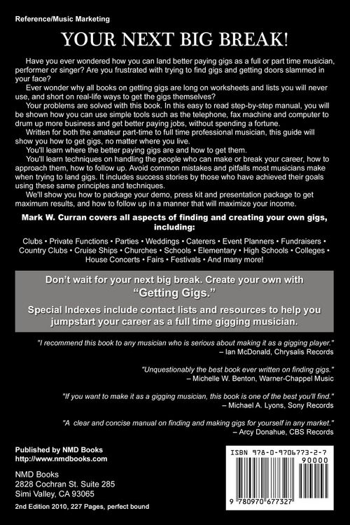 Produktbild: Getting Gigs! the Musician's and Singer's Survival Guide to Booking Better Paying Jobs