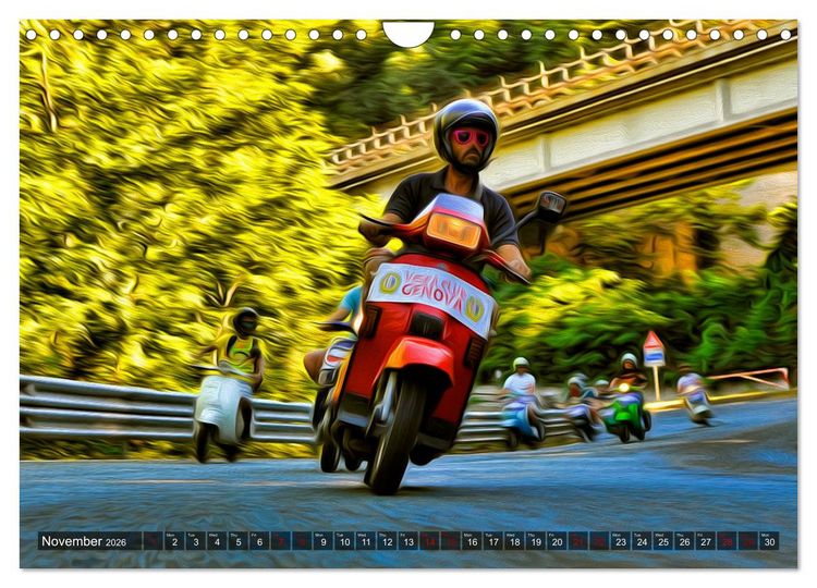 Produktbild: Low-angle shots of scooters (Wall Calendar 2026 DIN A4 landscape), CALVENDO 12 Month Wall Calendar