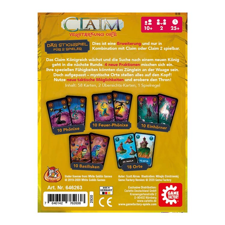 Produktbild: Claim - Verst&auml;rkung Orte (Spiel-Zubeh&ouml;r)