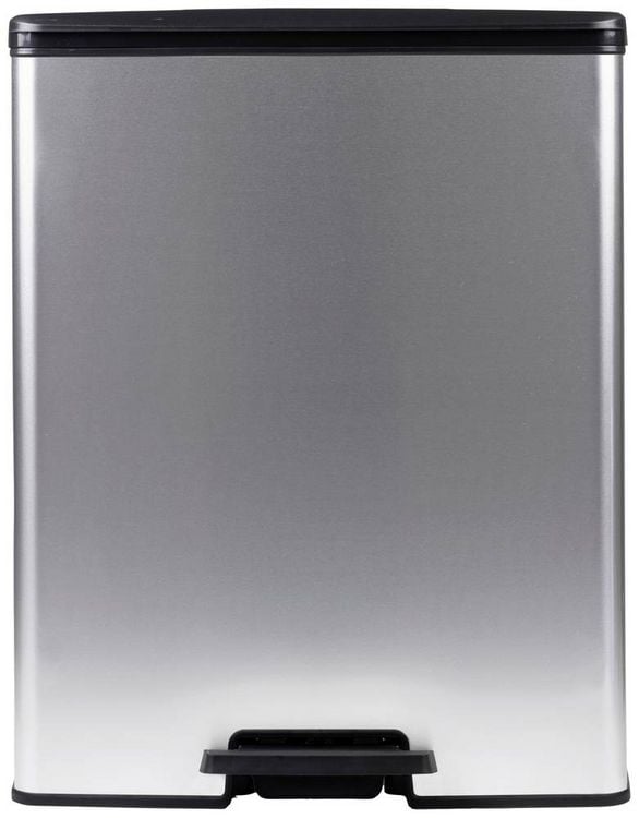 Produktbild: Curver Deco bin slim 254610 M&uuml;lleimer 65 l (B x H x T) 480 x 615 x 280 mm Silber, Schwarz 1 St.