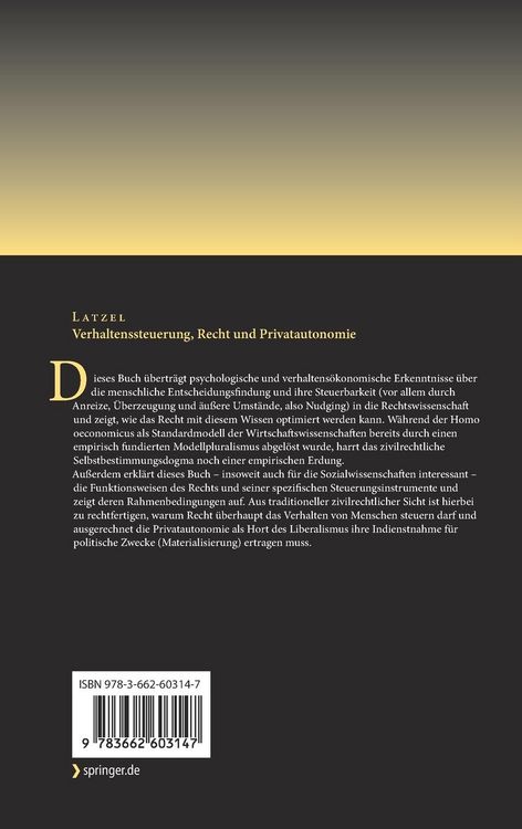 Produktbild: Verhaltenssteuerung, Recht und Privatautonomie