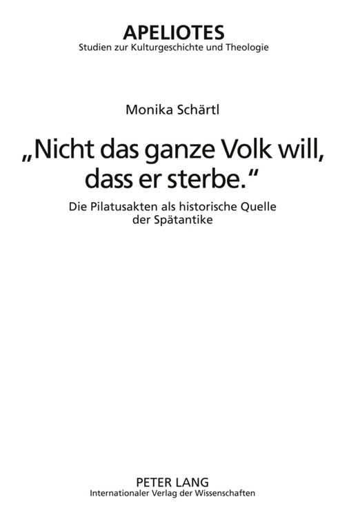 Produktbild: «Nicht das ganze Volk will, dass er sterbe.»