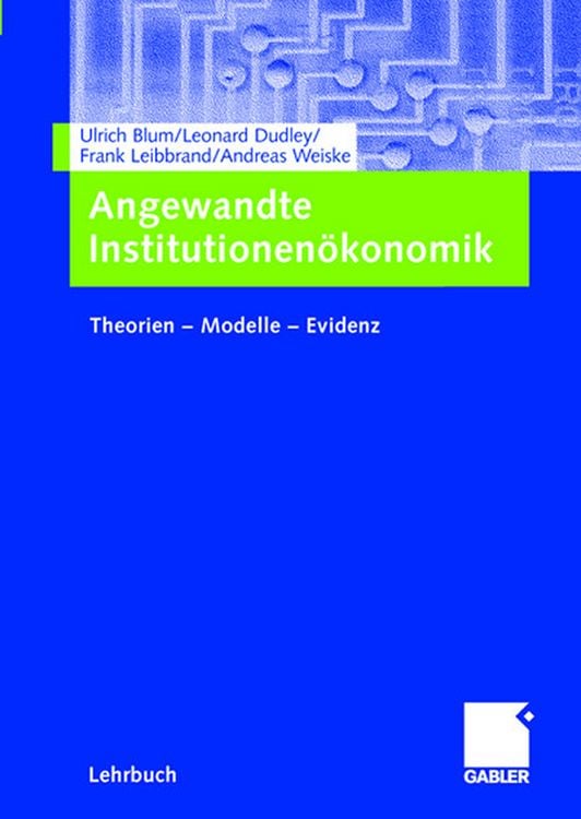 Produktbild: Angewandte Institutionen&ouml;konomik