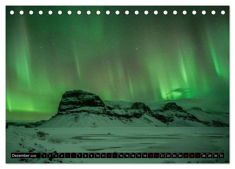 Produktbild: Aurora borealis - Magische Polarlichtn&auml;chte in Island und Norwegen (Tischkalender 2026 DIN A5 quer), CALVENDO Monatskalender