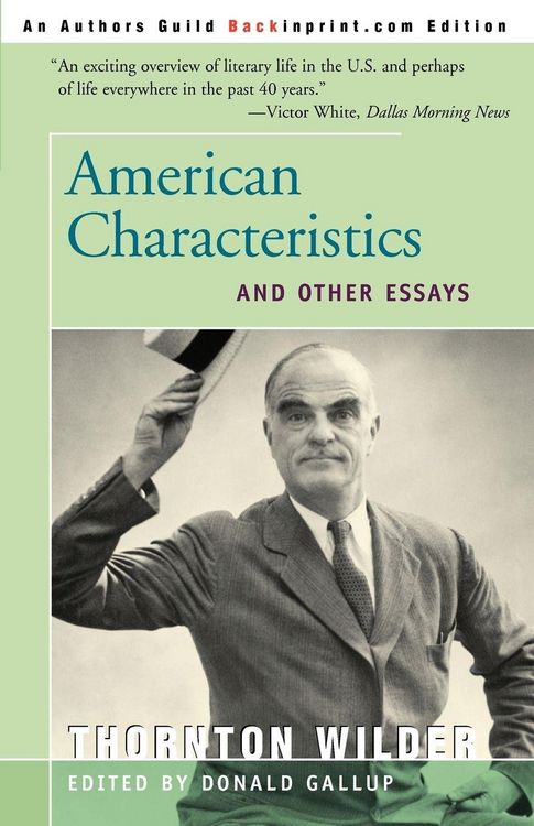 Produktbild: American Characteristics and Other Essays