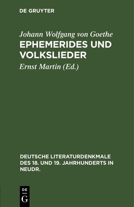 Produktbild: Ephemerides und Volkslieder