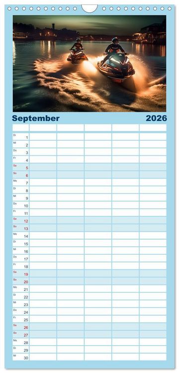 Produktbild: Familienplaner 2026 - Jetski Power mit 5 Spalten (Wandkalender, 21 x 45 cm) CALVENDO