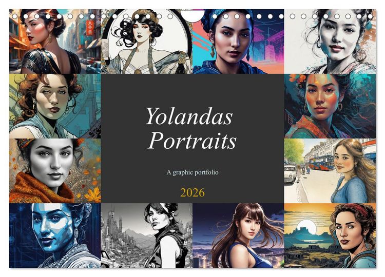 Produktbild: Yolanda's portraits, a graphic portfolio (Wall Calendar 2026 DIN A4 landscape), CALVENDO 12 Month Wall Calendar