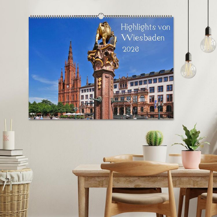 Produktbild: Highlights von Wiesbaden (Wandkalender 2026 DIN A2 quer), CALVENDO Monatskalender