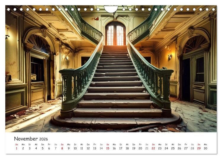 Produktbild: KI - Lost Places aus dem Rechner (Wandkalender 2026 DIN A4 quer), CALVENDO Monatskalender