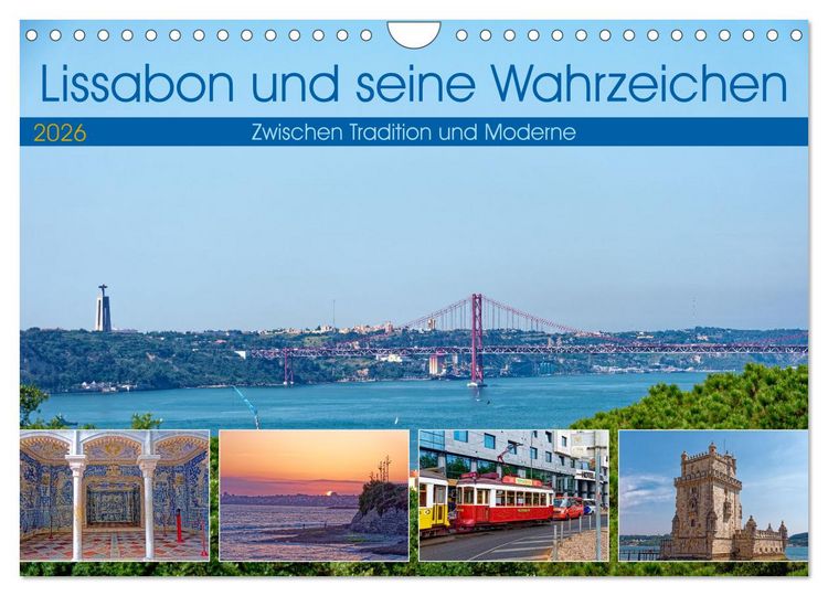 Produktbild: Lissabon und seine Wahrzeichen - Zwischen Tradition und Moderne (Wandkalender 2026 DIN A4 quer), CALVENDO Monatskalender