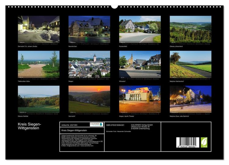 Produktbild: Kreis Siegen-Wittgenstein (hochwertiger Premium Wandkalender 2026 DIN A2 quer), Kunstdruck in Hochglanz