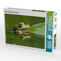 Produktbild: CALVENDO Puzzle Frosch spiegelt sich im Wasser | 1000 Teile Lege-Gr&ouml;&szlig;e 64x48cm Foto-Puzzle f&uuml;r gl&uuml;ckliche Stunden