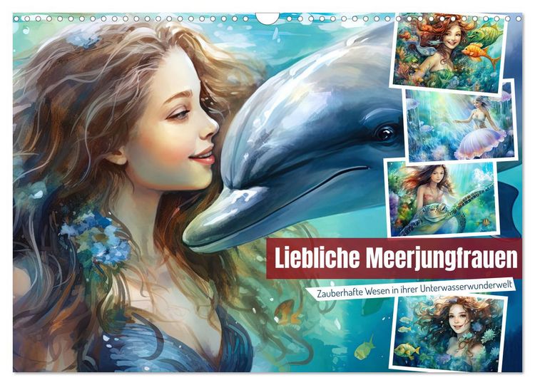Produktbild: Liebliche Meerjungfrauen (Wandkalender 2026 DIN A3 quer), CALVENDO Monatskalender