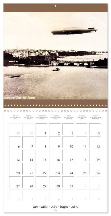 Produktbild: Airships &ndash; Zeppelins on historic postcards (Wall Calendar 2026 12 &times; 12 Inch) CALVENDO 12 Month Wall Calendar