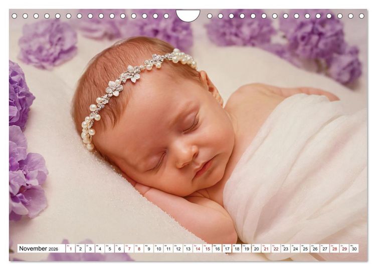 Produktbild: Zauberhaft schlafende Babies - Ruhig und friedlich (Wandkalender 2026 DIN A4 quer), CALVENDO Monatskalender