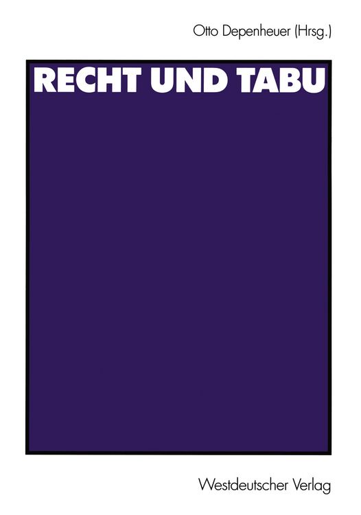 Produktbild: Recht und Tabu