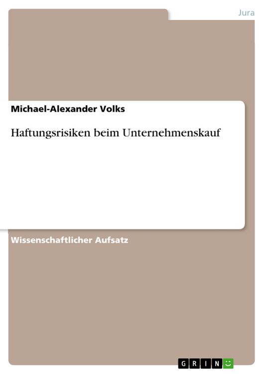 Produktbild: Haftungsrisiken beim Unternehmenskauf