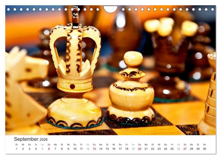 Produktbild: Schach 2026. Impressionen von Figuren und Spielen (Wandkalender 2026 DIN A4 quer), CALVENDO Monatskalender