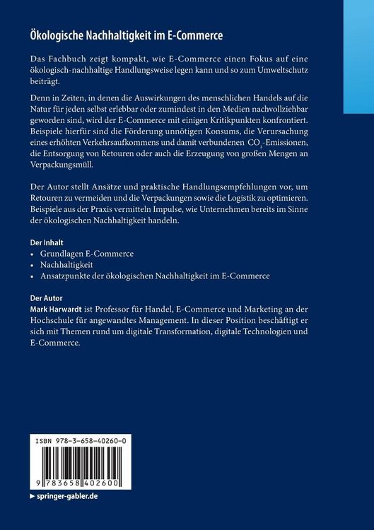 Produktbild: &Ouml;kologische Nachhaltigkeit im E-Commerce