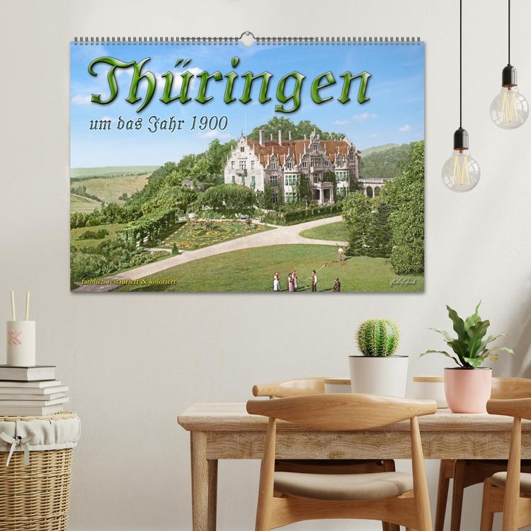 Produktbild: Th&uuml;ringen um das Jahr 1900 &ndash; Fotos neu restauriert und detailcoloriert. (Wandkalender 2026 DIN A2 quer), CALVENDO Monatskalender