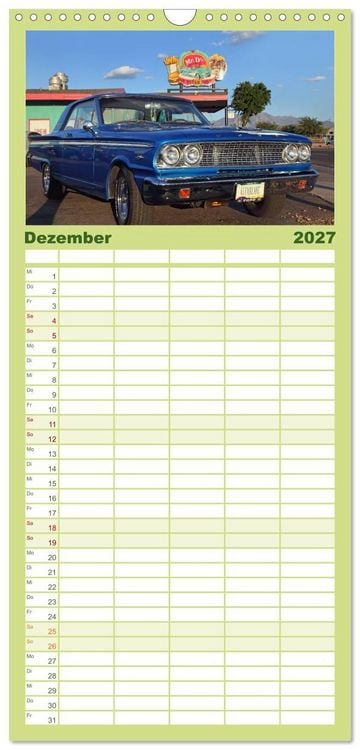Produktbild: Familienplaner 2027 - Route 66 im S&uuml;dwesten mit 5 Spalten (Wandkalender, 21 x 45 cm) CALVENDO