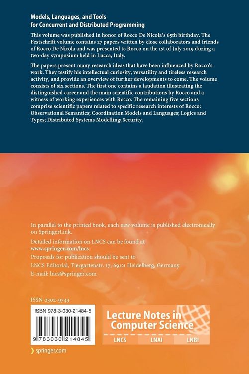 Produktbild: Models, Languages, and Tools for Concurrent and Distributed Programming