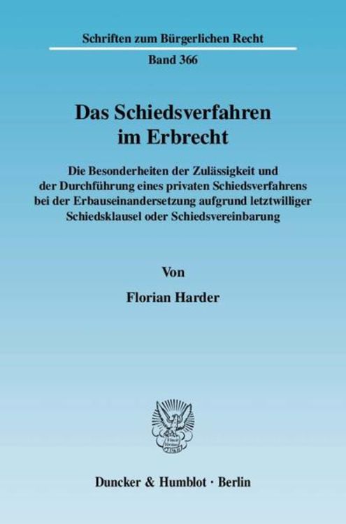 Produktbild: Das Schiedsverfahren im Erbrecht.