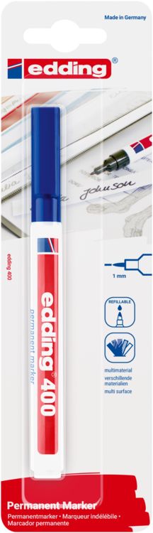 Produktbild: Edding 400 4-400-1-1003 Permanentmarker Blau wasserfest: Ja