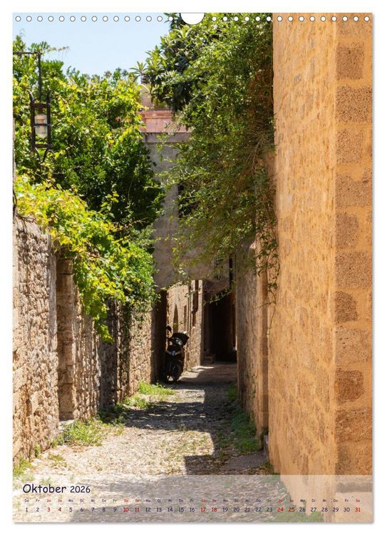 Produktbild: Ein Streifzug durch die Gassen der Insel Rhodos (Wandkalender 2026 DIN A3 hoch), CALVENDO Monatskalender