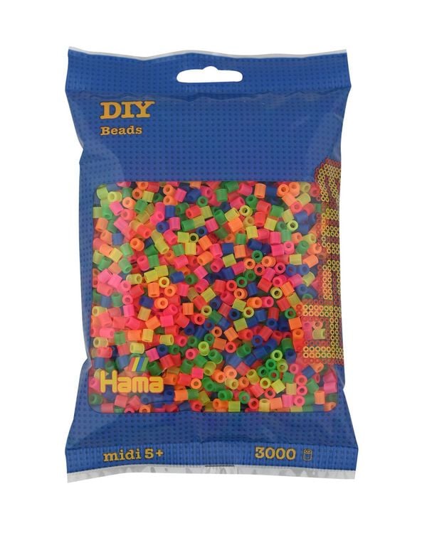 Produktbild: Hama B&uuml;gelperlen Neon Mix 3000 St&uuml;ck Beutel
