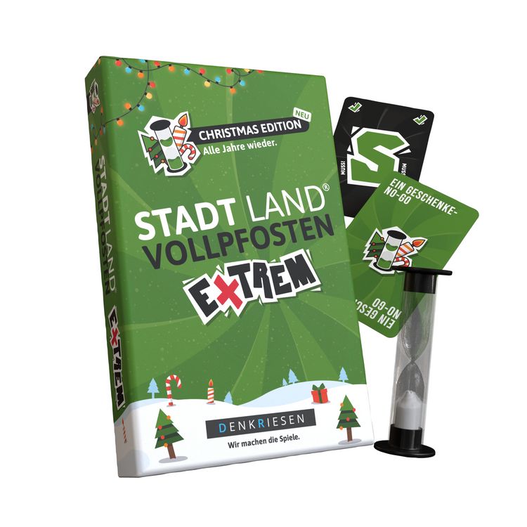 Produktbild: DENKRIESEN Kartenspiel STADT LAND VOLLPFOSTEN Extrem Christmas Edition