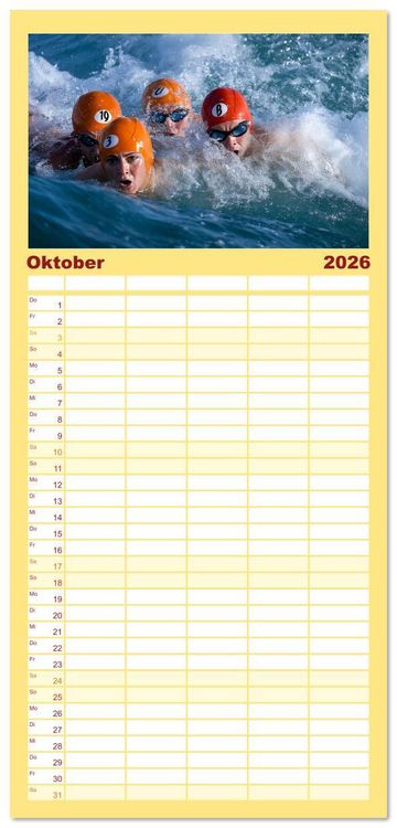 Produktbild: Familienplaner 2026 - Triathlon Power mit 5 Spalten (Wandkalender, 21 x 45 cm) CALVENDO