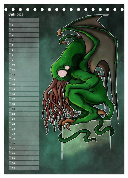 Produktbild: Bestiarium Vladi Krafft (Tischkalender 2026 DIN A5 hoch), CALVENDO Monatskalender