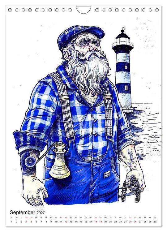 Produktbild: Seem&auml;nner - Die See im Herzen (Wandkalender 2027 DIN A4 hoch), CALVENDO Monatskalender