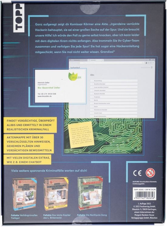 Produktbild: Cyber Crime Files &ndash; Fallakte: Das Geheimnis der Hackerin &ndash; Das geniale Krimispiel mit &uuml;ber 30 Beweismitteln