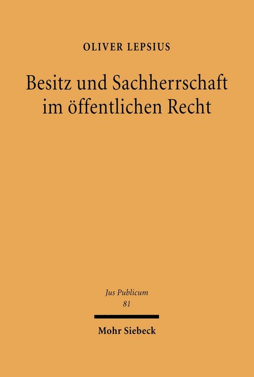 Produktbild: Besitz und Sachherrschaft im &ouml;ffentlichen Recht