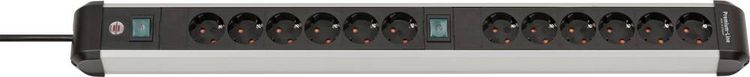 Produktbild: Brennenstuhl 1391030200 Steckdosenleiste mit Schalter Silber, Schwarz Schutzkontakt 1St.