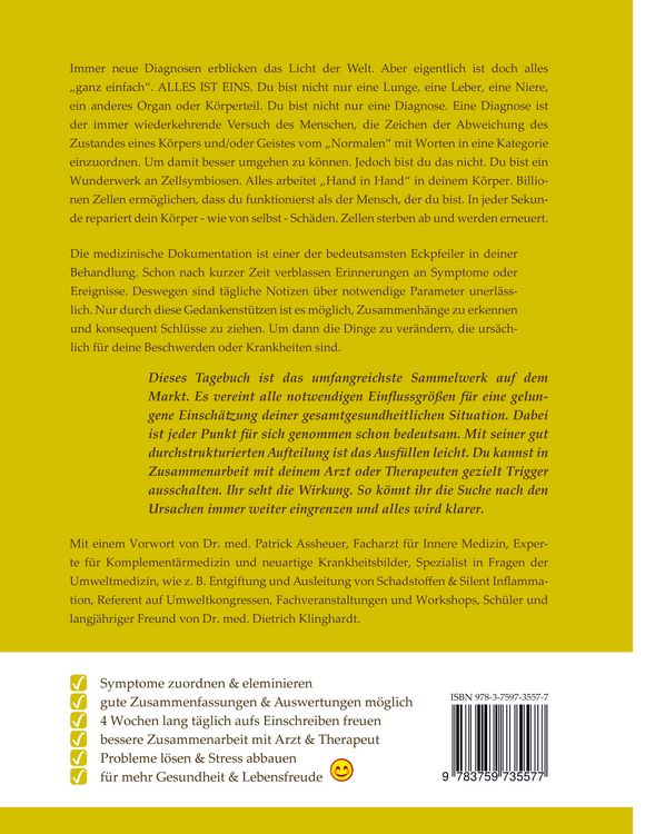 Produktbild: Mein medizinisches Ern&auml;hrungs-, Symptom- und Therapietagebuch, Band 1