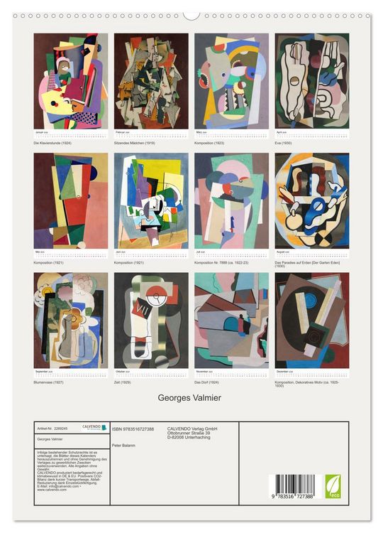 Produktbild: Georges Valmier (hochwertiger Premium Wandkalender 2026 DIN A2 hoch), Kunstdruck in Hochglanz