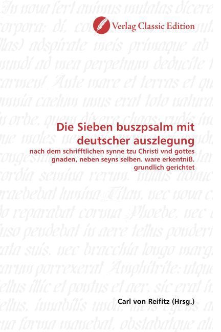 Produktbild: Die Sieben buszpsalm mit deutscher auszlegung